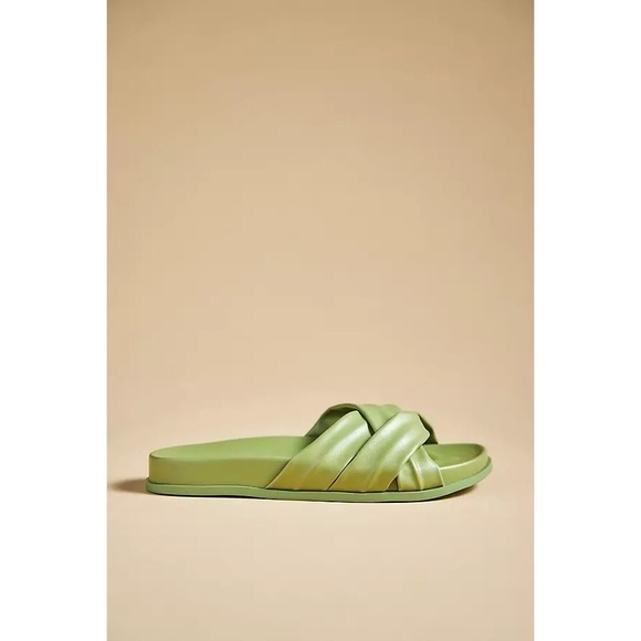 Anthropologie Silent D Helena Criss-Cross Strap Sandals in Green - Picture 1 of 10
